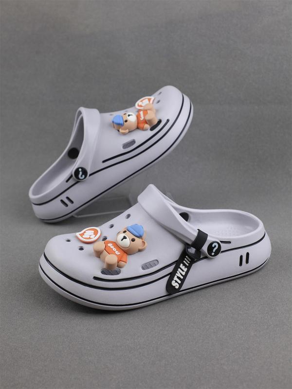 Women's Cute Cartoon Bear Design Clogs, Casual Comfortable Non-slip Clogs, Fashionable Clogs for Indoor & Outdoor Wear