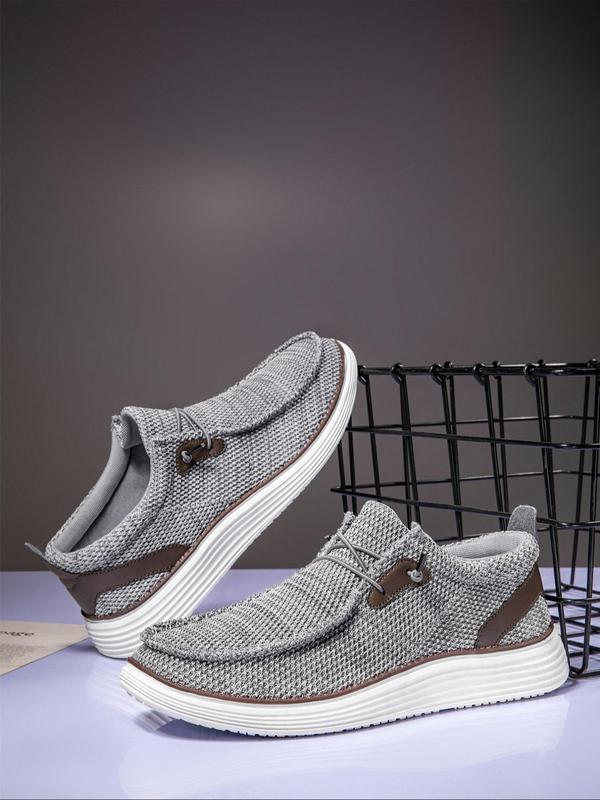 Men's Business Style Criss Cross Lace Patched Design Slip on Footwear Shoes, Casual Comfortable Breathable Lightweight Designer Shoes Loafers, Fashionable Walking Shoes for Daily Wear