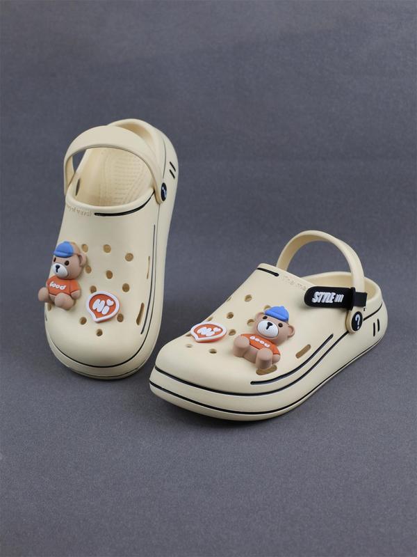 Women's Cute Cartoon Bear Design Clogs, Casual Comfortable Non-slip Clogs, Fashionable Clogs for Indoor & Outdoor Wear