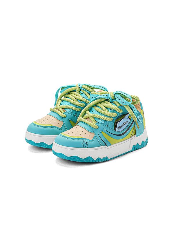 Fashionable Colorblock Lace Up Low Top Sneakers, Casual Comfortable Breathable Sports Running Shoes, Female All-match Round Toe Shoes for Daily Wear