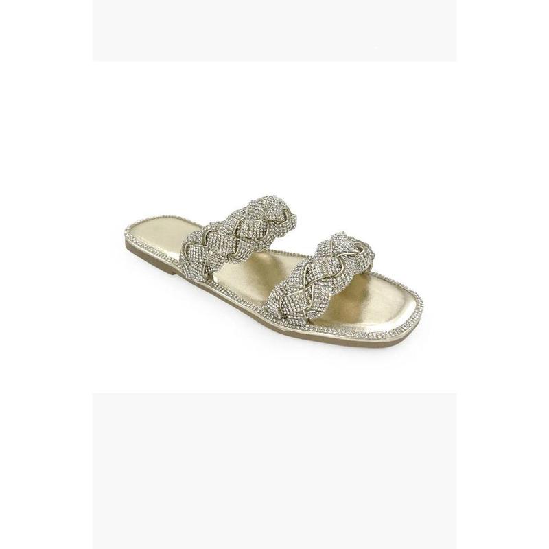 Maddy - Double Embellished Strap Sandals