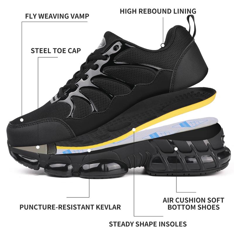 Steel Toe Work Shoes for Men Safety Composite Toe Sneakers Lightweight Comfortable Black Wide   Mujer  shose labor workshoes Footwear safety boots confort able man works slip resistant