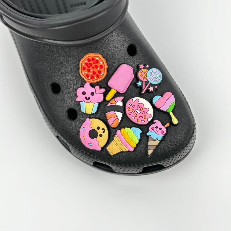 Random Color Cartoon Shaped Shoe Decoration (10pcs set), Cute Fashionable Shoe Decoration for Women's Sandal & Garden Shoes