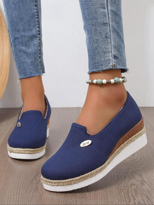 Women's Fashionable Wedge Shoes, Casual Comfortable Espadrilles for Daily Wear, Female All-match Round Toe Shoes for Daily Wear Espadrilles Shoes