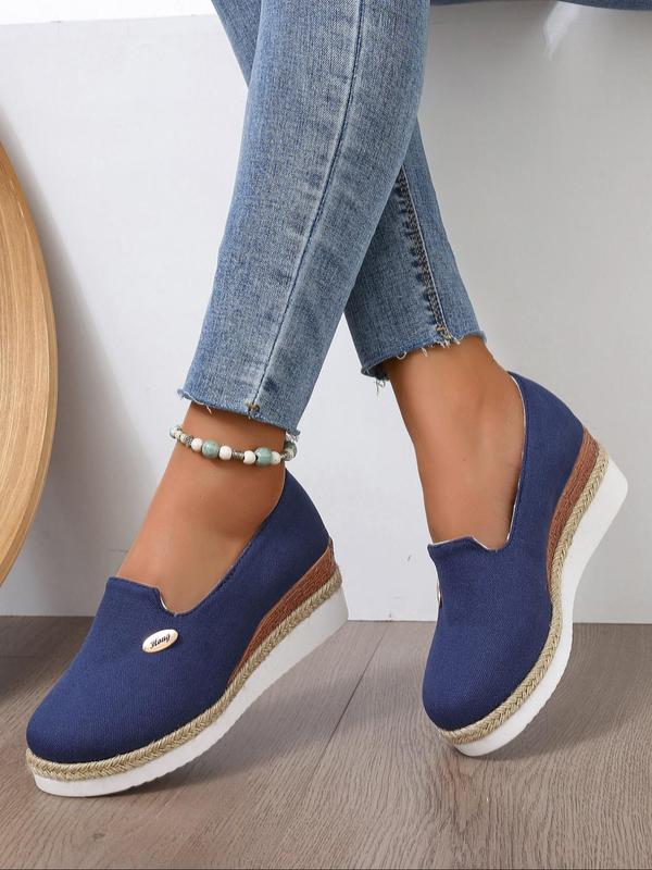 Women's Fashionable Wedge Shoes, Casual Comfortable Espadrilles for Daily Wear, Female All-match Round Toe Shoes for Daily Wear Espadrilles Shoes