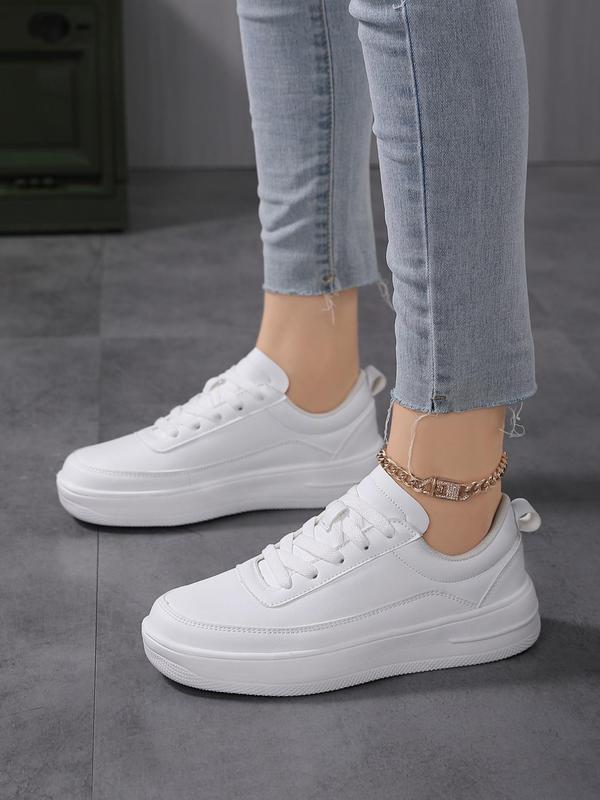 Women's Fashionable Lace Up Low Top Sneakers, Casual Comfortable Sports Shoes for Daily Wear, Trendy All-match Sneakers for Women & Girls