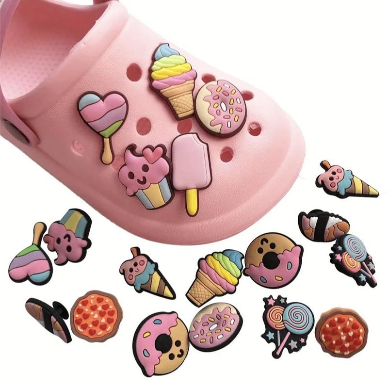 Random Color Cartoon Shaped Shoe Decoration (10pcs set), Cute Fashionable Shoe Decoration for Women's Sandal & Garden Shoes