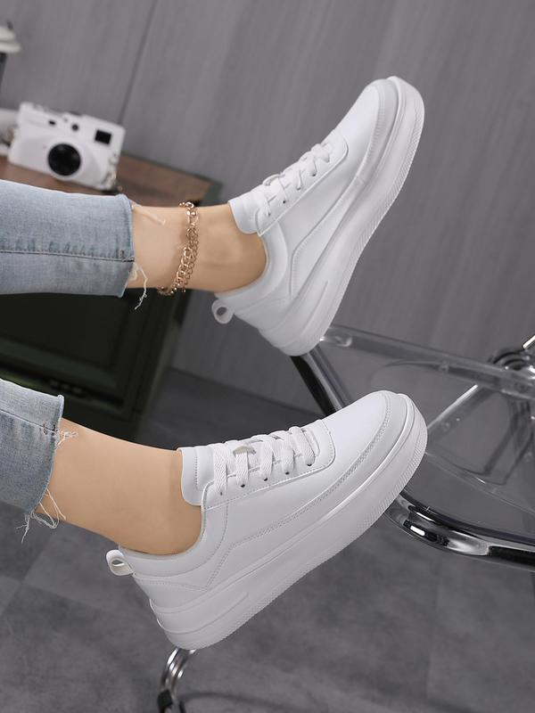 Women's Fashionable Lace Up Low Top Sneakers, Casual Comfortable Sports Shoes for Daily Wear, Trendy All-match Sneakers for Women & Girls