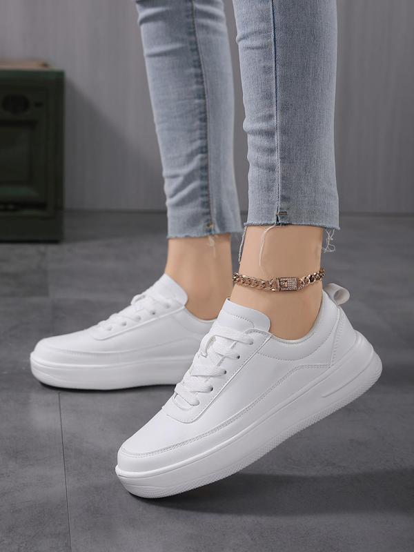 Women's Fashionable Lace Up Low Top Sneakers, Casual Comfortable Sports Shoes for Daily Wear, Trendy All-match Sneakers for Women & Girls