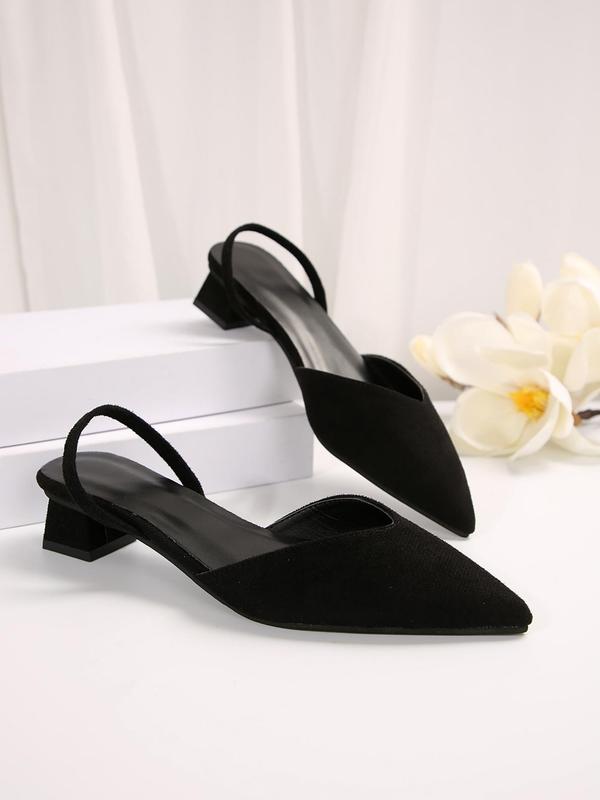 Women's Elegant Solid Color Pointed Toe Heels, Fashionable Block High Heel Shoes for Party, Daily Clothing Decor for Women & Girls