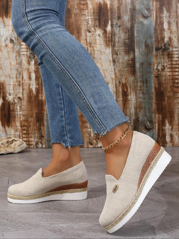 Women's Fashionable Wedge Shoes, Casual Comfortable Espadrilles for Daily Wear, Female All-match Round Toe Shoes for Daily Wear Espadrilles Shoes