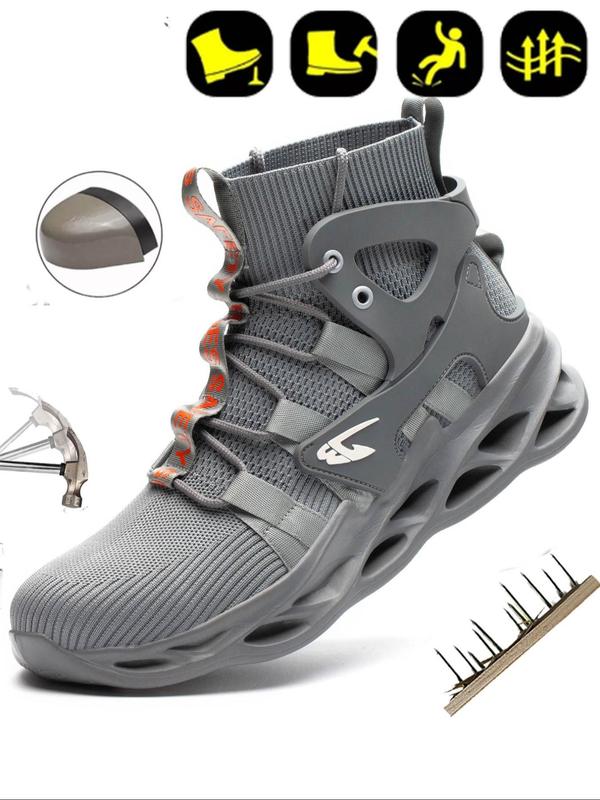 Men's Anti-smash Work Shoes, Casual Breathable Lightweight Soft Sole Shoes, Anti-puncture Safety Shoes for Outdoor Work