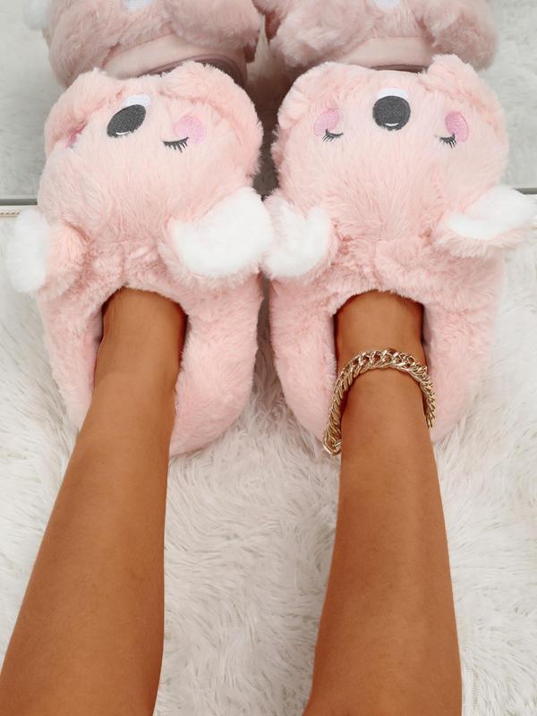 Women's Cartoon Koala Design Cute House Slippers, Plush Bedroom Cozy Fuzzy Slippers, Funny Novelty Fluffy Warm Slippers for Fall & Winter, Black Friday Deal for Girls, Wife