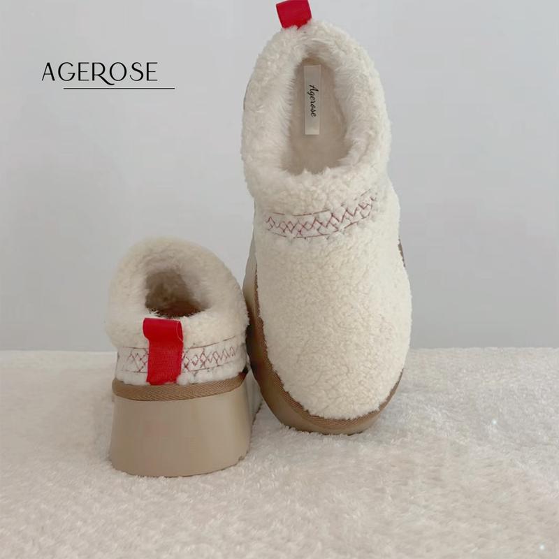 agerose-[Fall New Arrivals] Women's Mini Platform Boots with Fluffy Fur Lining Short Ankle for Winter