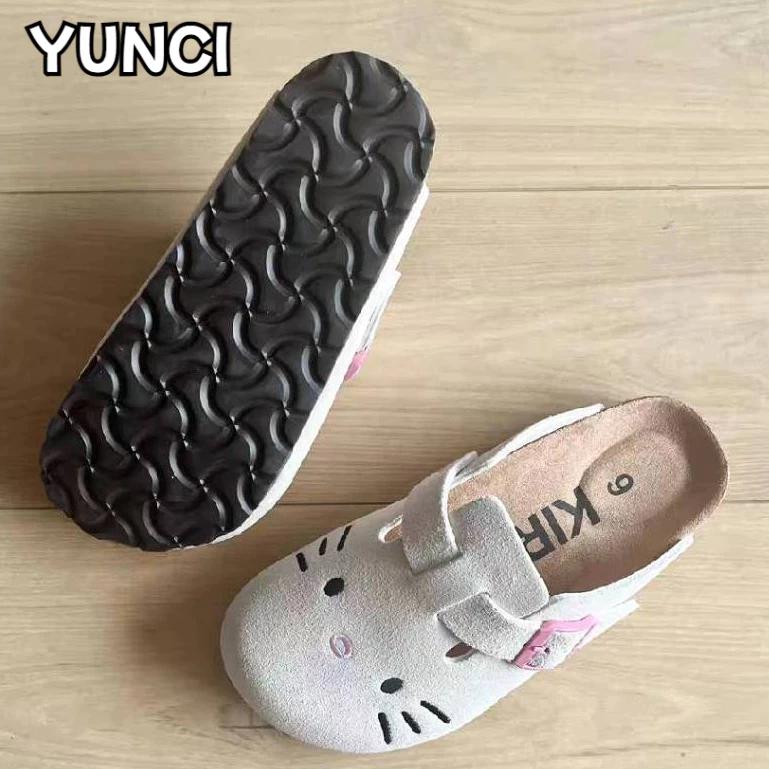 Unisex Cross Slip-On Clogs, Cute Cat Slipper - Sporty, Breathable, Sweat-Absorbent, and Soft for Everyday Comfort Footwear Boy