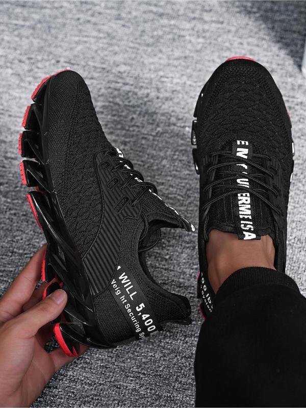 Men's Fashionable Letter Print Lace Up Low Top Sneakers, Casual Comfortable Breathable Sports Running Shoes, Male All-match Round Toe Shoes for Daily Wear