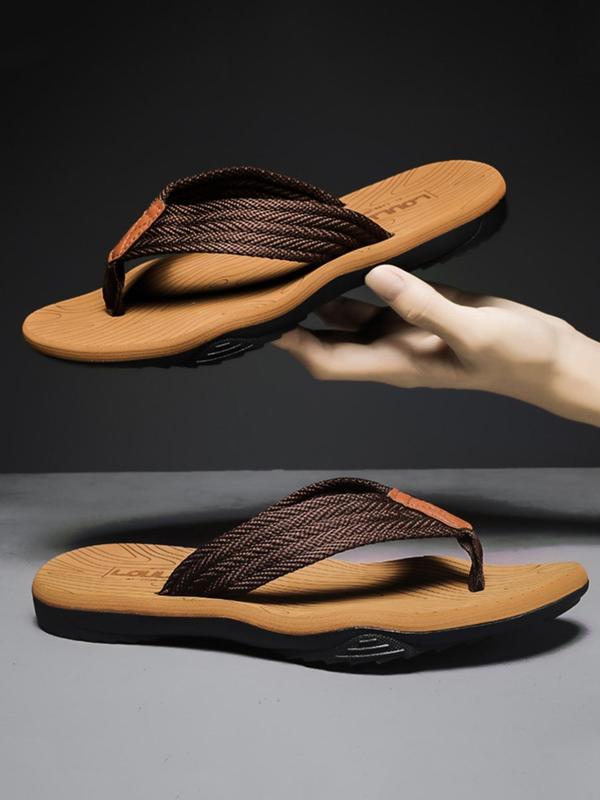 Men's Summer 2024 Fashionable Non-slip Flip Flops, Soft Sole Tong Toe Summer Beach Slippers, Casual Minimalist Outdoor Slippers, Shoes For Men