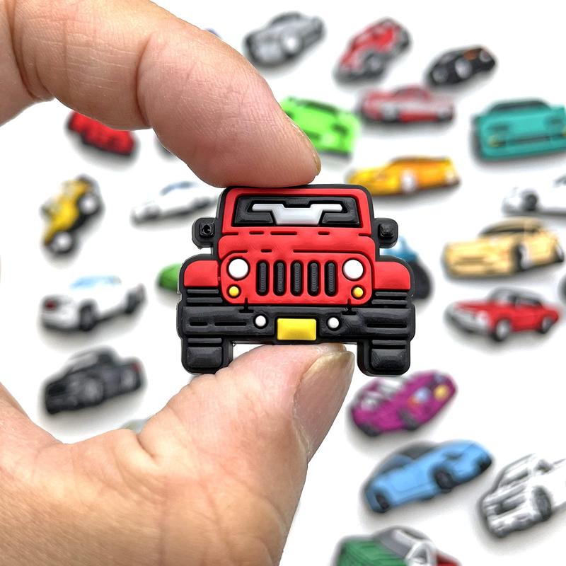 20Pcs Cars Shoe Charms For Shoes, Random Car Shoe Charms For Croc PVC Racing Cute Clogs Sports Racing Car Shoes Boots Accessories Charms For Clog