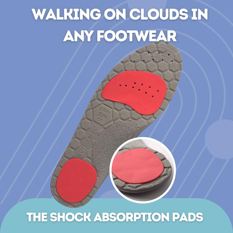 Akusoli | Shock Absorbing Insoles for All Day | Comfort Arch Support | Premium Materials | Fits for All Shoes