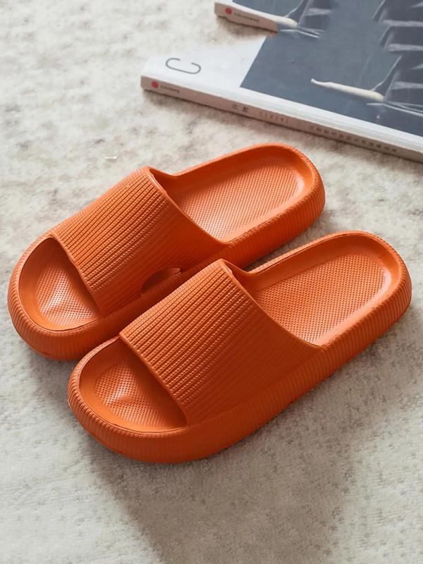 Unisex Simple Style Plain Color Slides, Casual Soft Comfortable Home Slippers, Non-slip Slippers for Indoor & Outdoor Wear