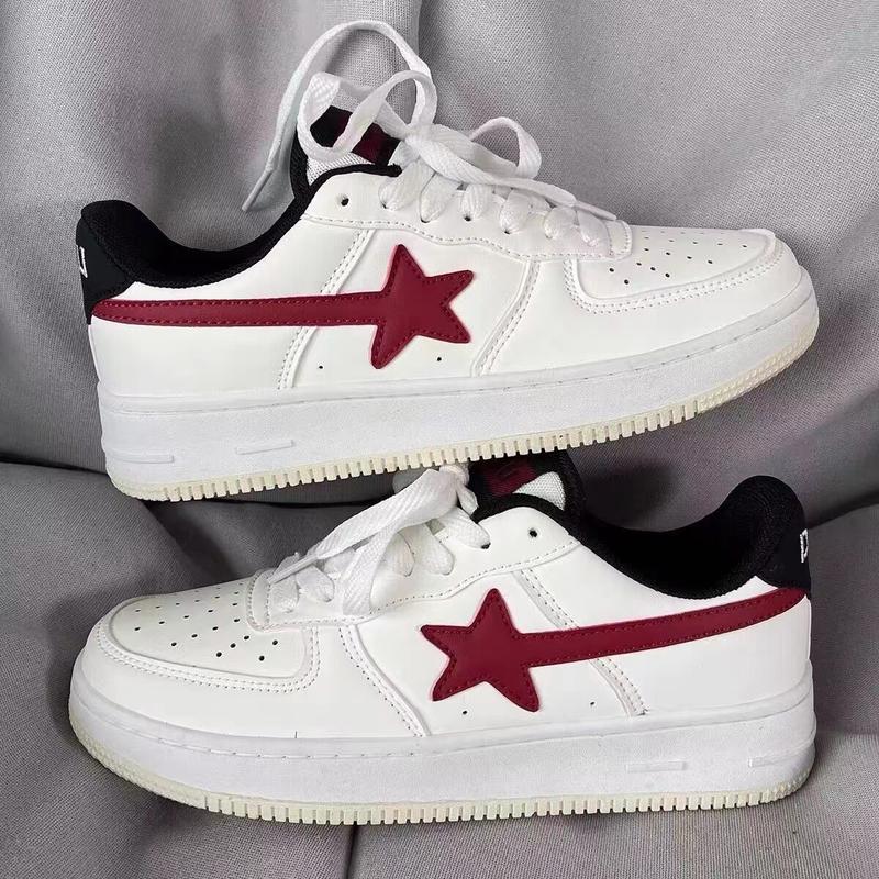 Star Pattern Sneakers Men's New Super Popular Retro White Shoes Student Platform Sports Casual Shoes Fashion