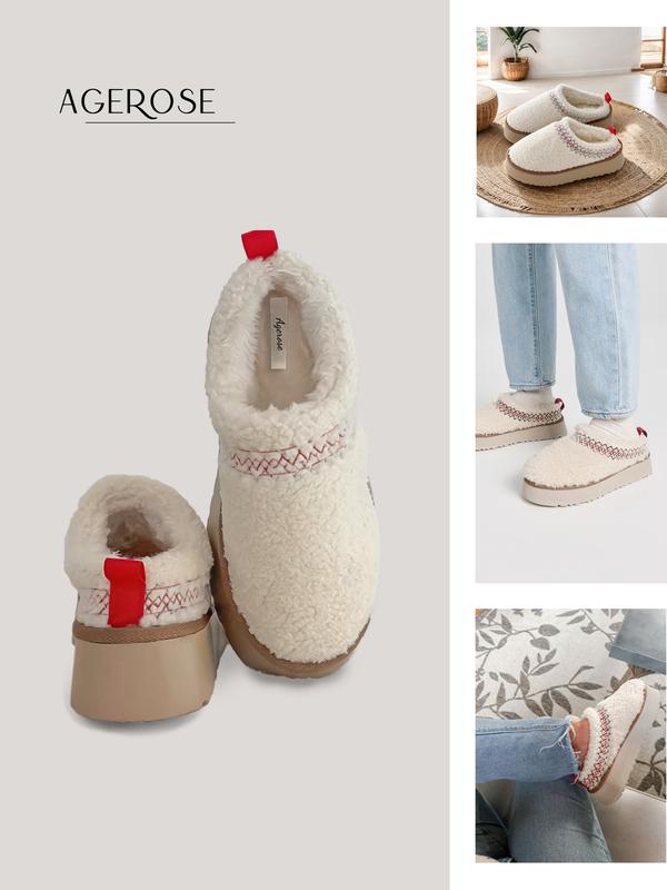 agerose-[Fall New Arrivals] Women's Mini Platform Boots with Fluffy Fur Lining Short Ankle for Winter