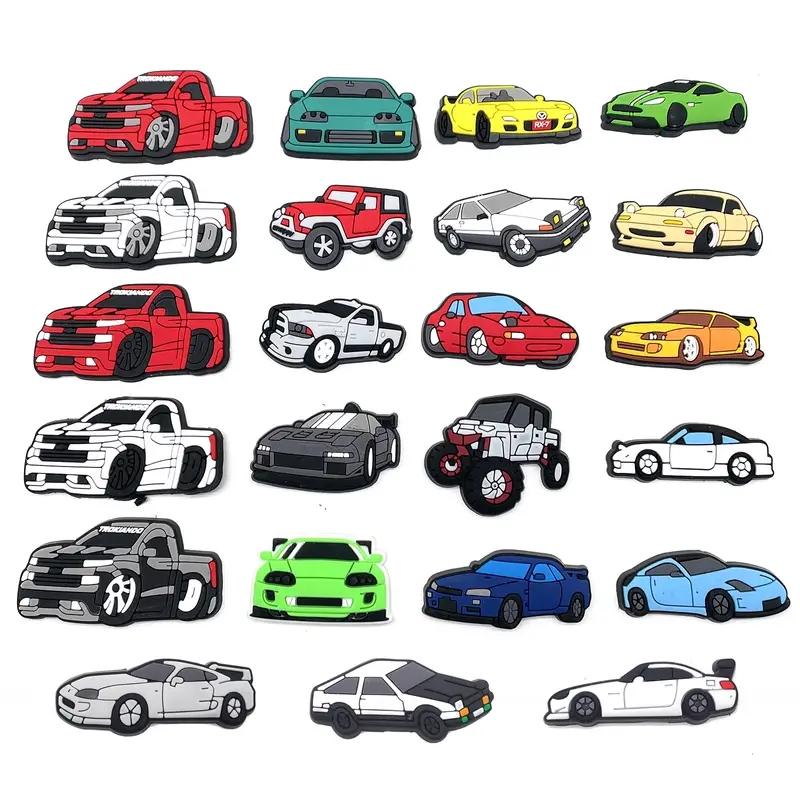 20Pcs Cars Shoe Charms For Shoes, Random Car Shoe Charms For Croc PVC Racing Cute Clogs Sports Racing Car Shoes Boots Accessories Charms For Clog