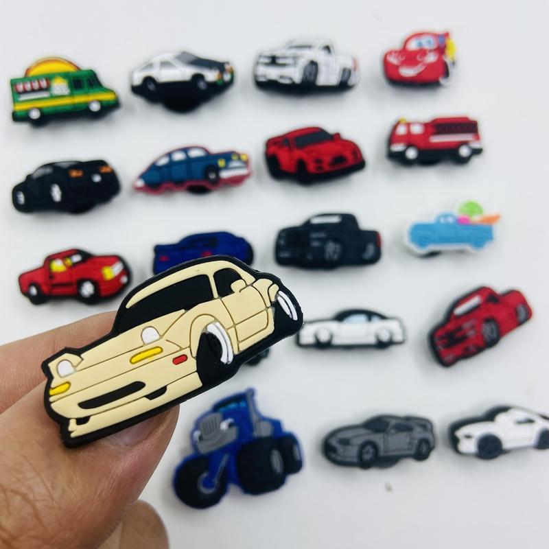 20Pcs Cars Shoe Charms For Shoes, Random Car Shoe Charms For Croc PVC Racing Cute Clogs Sports Racing Car Shoes Boots Accessories Charms For Clog