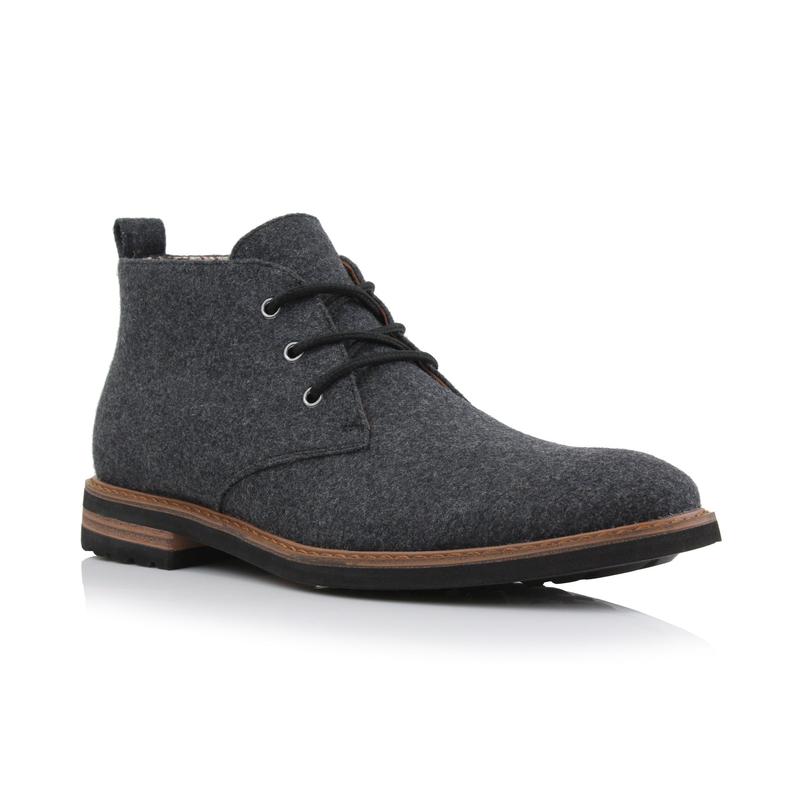 Ferro Aldo Pablo classic chukka boots with wool, in Charcoal, Men's Size 6.5 - 13