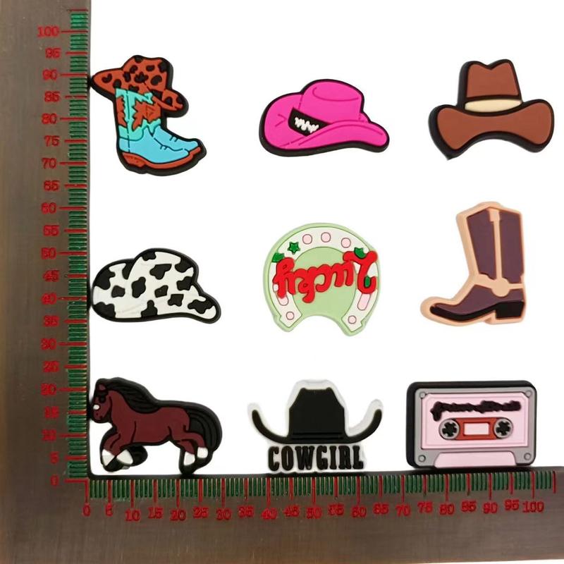 26 PCS Cute Cartoon Cowboy Western Croc Shoe Charms Footwear Decor Water Proof Comfort Bedroom Parent