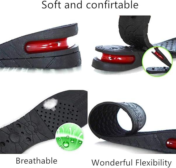 3 Layer Height Increase Insoles for Men and Women - 3cm-6cm Taller Heel Insert for Footwear Comfort