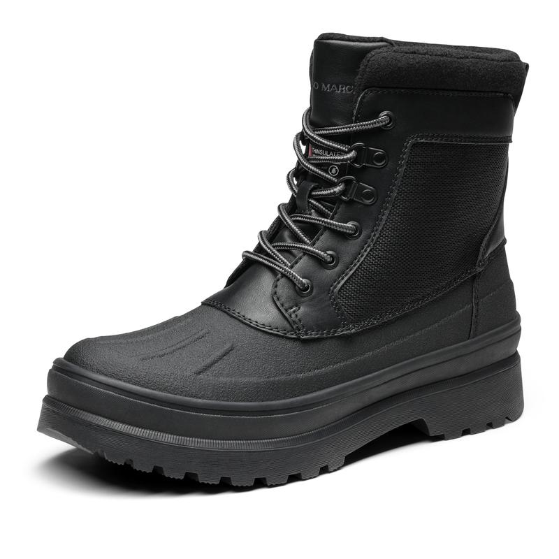 NORTIV8 Men's Winter Boots - Waterproof with Non-Slip Rubber Outsole and Round Toe