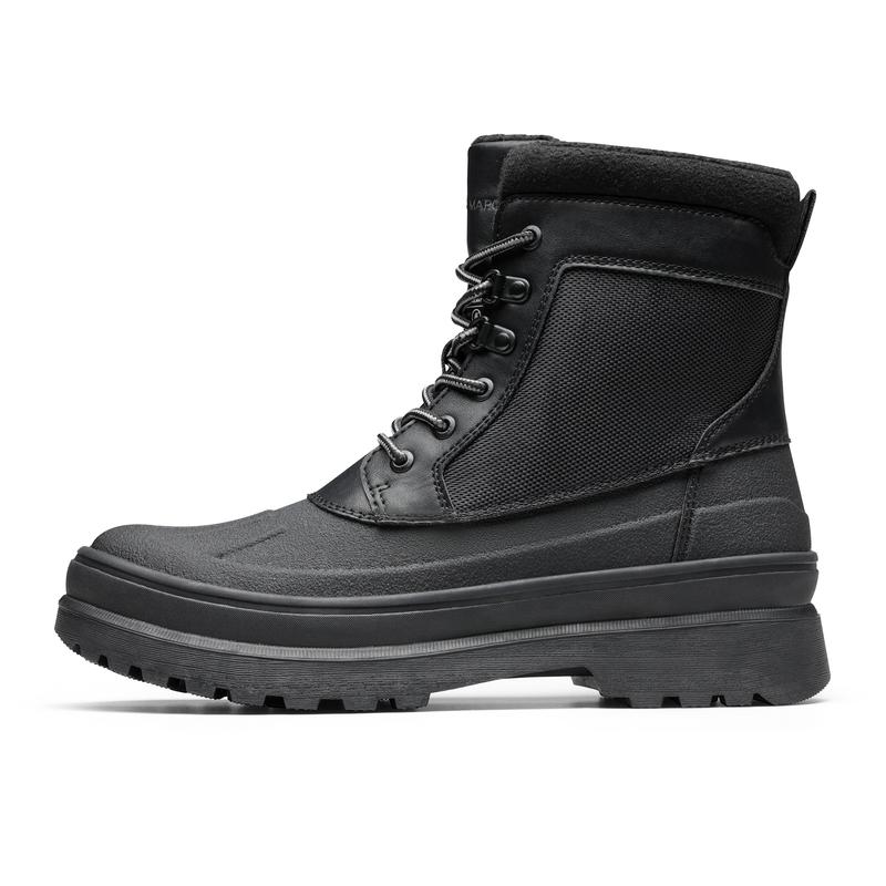 NORTIV8 Men's Winter Boots - Waterproof with Non-Slip Rubber Outsole and Round Toe