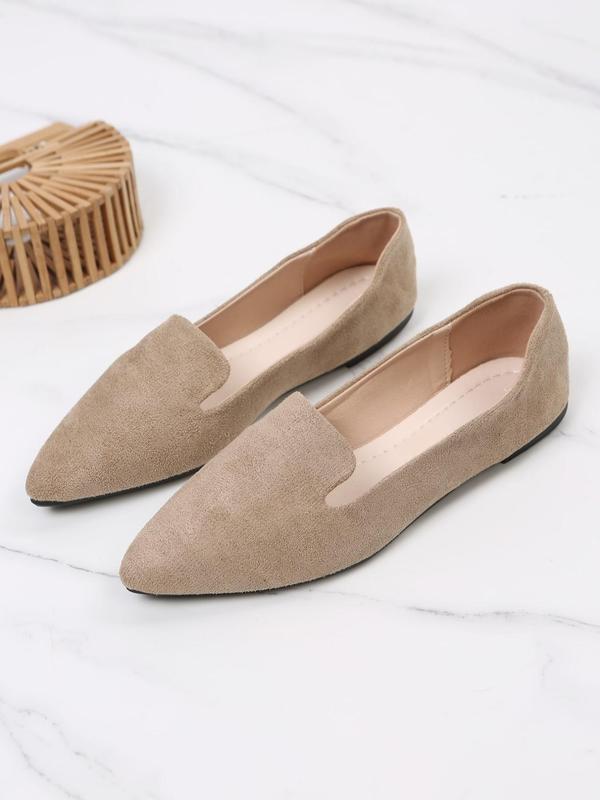 Women's Minimalist Temperament Solid Color Loafers, Fashionable Casual Soft Comfortable Pointed Toe Shoes for Daily Wear, Lightweight Elegant Breathable Slip on Flats for Women & Girls