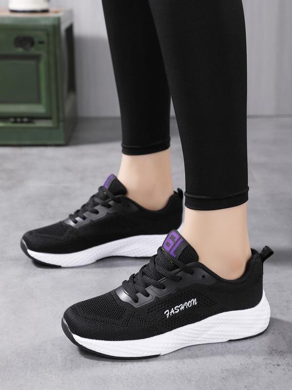 Women's Fashionable Lace Up Low Top Sneakers, Casual Comfortable Breathable Sports Running Shoes,  Designer Sneakers for Summer 2024