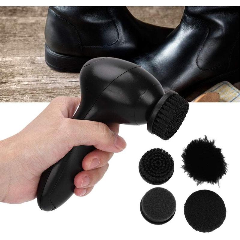 Electric Shoe Shine Kit, Handheld Electric Shoe Cleaning Brush, Replaceable Brush Head Dust Cleaner Portable Wireless Leather Cleaner Care Kit for Leather Shoes Footwear Comfort Bedroom Cover Nail Pedal Mesh