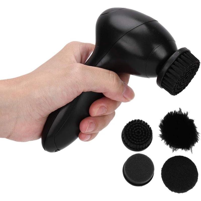 Electric Shoe Shine Kit, Handheld Electric Shoe Cleaning Brush, Replaceable Brush Head Dust Cleaner Portable Wireless Leather Cleaner Care Kit for Leather Shoes Footwear Comfort Bedroom Cover Nail Pedal Mesh