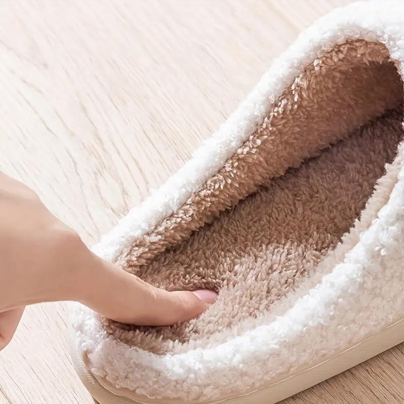 Soft Lightweight Heart Print Fluffy Slippers, Closed Toe Plush Lined Non-slip Shoes for Bedroom, Valentine's Day