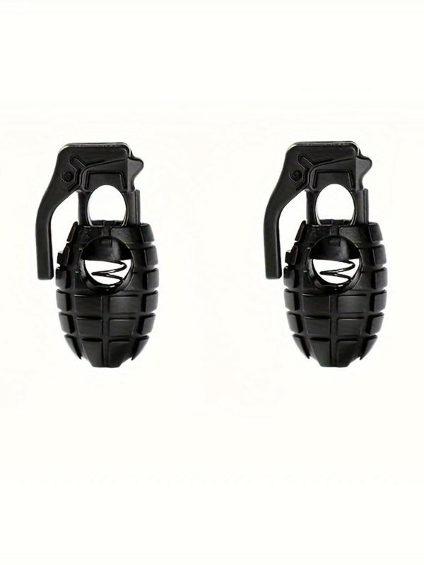 2pcs Hand Grenade Design Anti-slip Shoes Buckles, Lightweight Plastic Shoe Lace Holders for Daily Use, Fashionable Shoes Accessories for Men