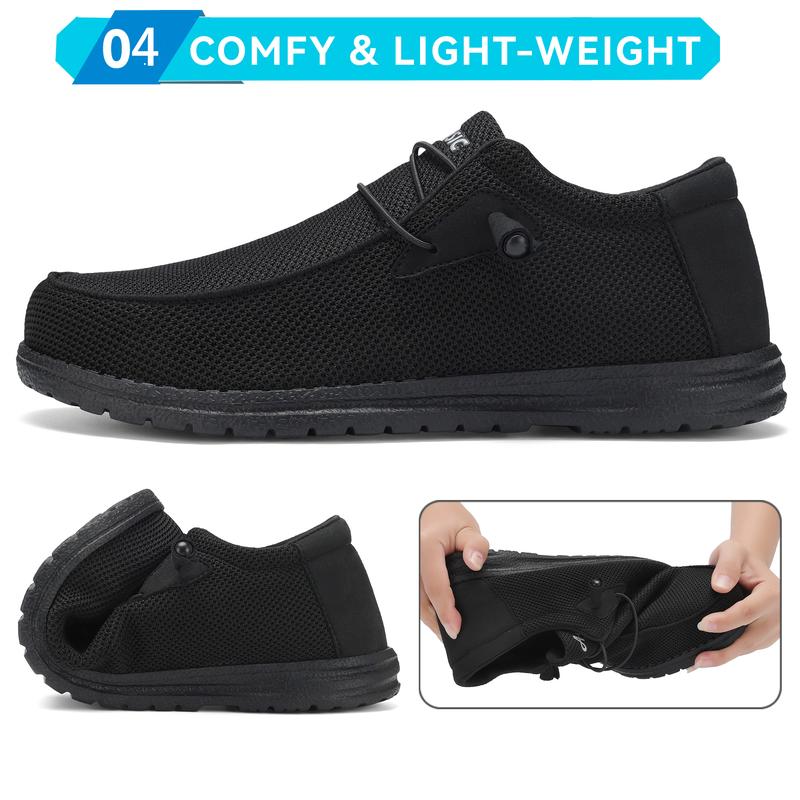 Slip On Steel Toe Shoes Men Lightweight Comfortable Lounging Walking Sneakers Steel Toe Loafers