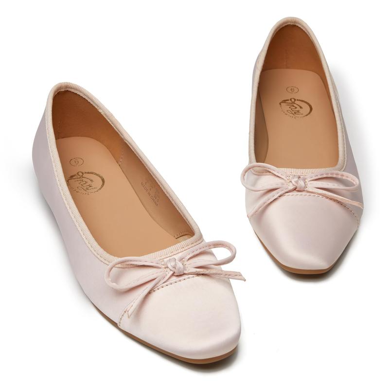 Trary Flat Shoes Women Pointed Toe Flats for Women Two-Tone Cap Toe Ballet Flats Shoes Comfortable Dressy Casual Slip-on Work Daily Soft Flat Shoes