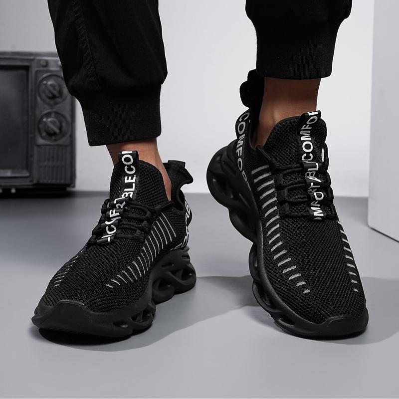 Men's Letter Design Running Shoes Casual Shoes for Men Gym Tennis Athletic Mesh Sneakers Lightweight Sports Fashion Workout Shoes