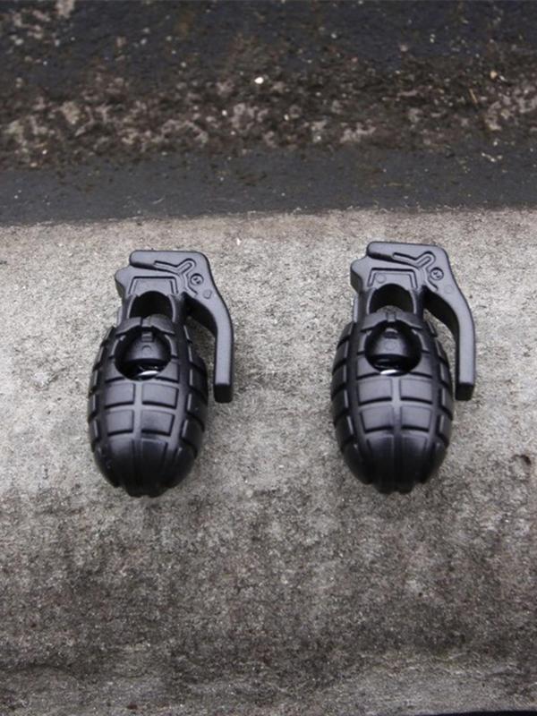 2pcs Hand Grenade Design Anti-slip Shoes Buckles, Lightweight Plastic Shoe Lace Holders for Daily Use, Fashionable Shoes Accessories for Men