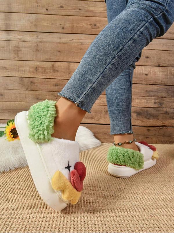 Women's Fashionable Cartoon Clown Design Slippers, Casual Soft Comfortable Home Slippers, Warm Slippers for Indoor & Outdoor Use for Fall & Winter