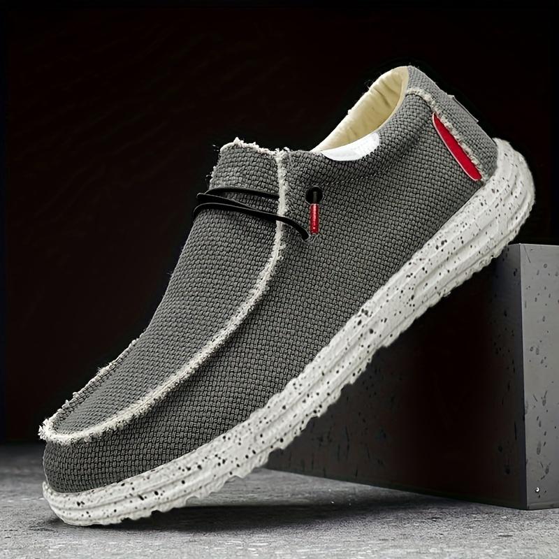 Plus Size Men's Slip-On Canvas Loafers, Breathable Non-Slip Casual Sneakers for Men's Outdoor Activities Footwear Shoe