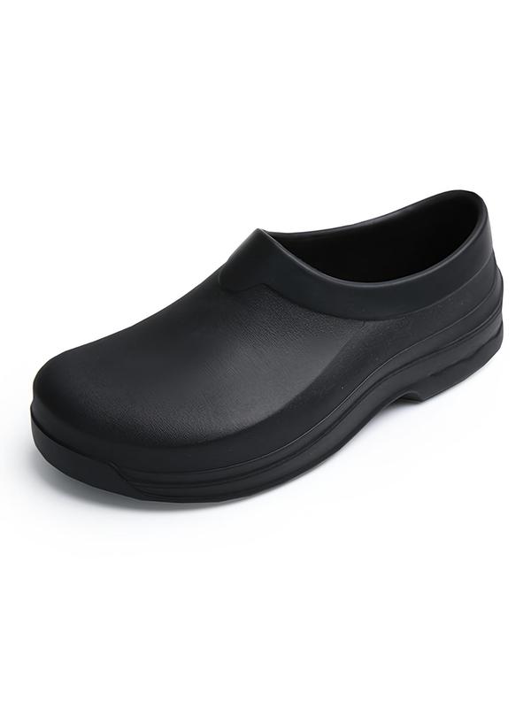 Men's Summer 2024 Minimalist Casual Clogs, Plain Color Non-slip Waterproof Safety Work Shoes, Comfy Soft Slip on Clogs for Daily Wear, Boy's Comfort Walking Shoes, Footwear