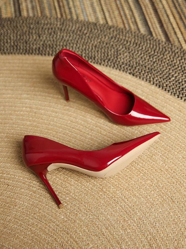 Women's Fashionable Solid Color Pointed Toe High Heel Pumps Shoes, Elegant Slip on Shoes for Party, Daily Wear, Comfortable Shoes for Women & Girls and Outdoor, Footwear, Classy Heeled Stylish Gift