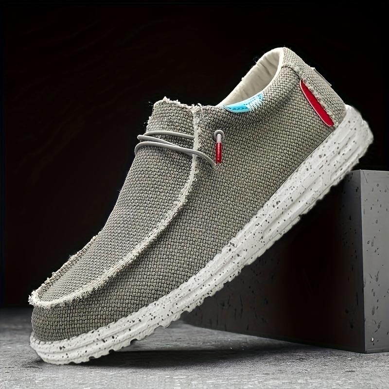 Plus Size Men's Slip-On Canvas Loafers, Breathable Non-Slip Casual Sneakers for Men's Outdoor Activities Footwear Shoe