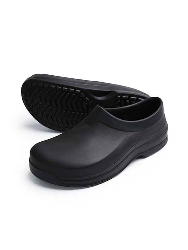 Men's Summer 2024 Minimalist Casual Clogs, Plain Color Non-slip Waterproof Safety Work Shoes, Comfy Soft Slip on Clogs for Daily Wear, Boy's Comfort Walking Shoes, Footwear