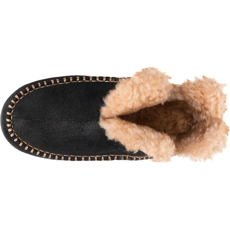 Men's Moccasin Bootie Slippers With Cozy Memory Foam, Winter Warm Fuzzy Indoor Outdoor House Shoes